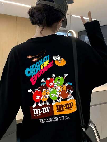 国内発送 秋新作 黒 ロンT レディース プリント 長袖Tシャツ ゆったり 韓国風トップス 秋服 y2k トップス 韓国 カジュアル オーバーサイズ