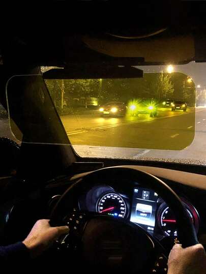 2-In-1 Day & Night Polarized PC Car Sun Visor Extender, Anti-Glare, Protects Eyes From Sunlight Glare, UV And Fog, Universal Fit For Sedan, SUV, Truck And More