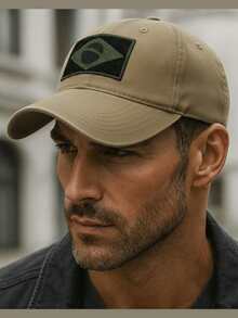 Brazil Flag Camouflage Tactical Military Army Men's Patriot Cap Black Beige Navy Blue Cotton - Màu be - Xem 3