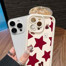 Funda para teléfono con diseño de estrellas y adorables personajes. Compatible con fundas para teléfonos ,  17,  16 Pro Max,  15 Pro Max,  13 y  12. Fabricada en TPU, ofrece protección contra golpes y caídas. Un regalo ideal para familiares, amigos, parejas, novios/novias y para San Valentín. - Blanco - Ver 3