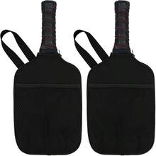 1pc Pickleball Bag With Net Pocket, Handles And Zipper Closure, Suitable For Most Pickleball Rackets - Black - View 6
