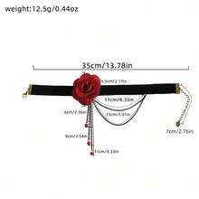 New Vintage Floral Waterdrop Lace Necklace, Versatile Choker For Women - Multicolor - View 9