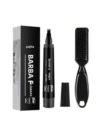 Set de bolígrafos para rellenar barba, impermeable, resistente al sudor, de larga duración, que no se mancha, bolígrafo de modelado natural para barba de hombres, bolígrafo de sombra de barba denso, herramienta esencial para recortar barba para pri