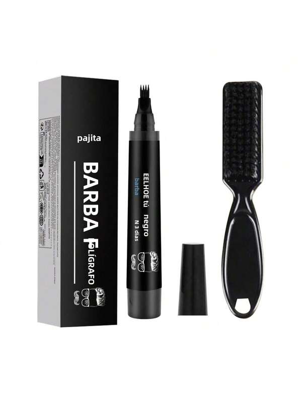 Set de bolígrafos para rellenar barba, impermeable, resistente al sudor, de larga duración, que no se mancha, bolígrafo de modelado natural para barba de hombres, bolígrafo de sombra de barba denso, herramienta esencial para recortar barba para pri