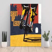 Framed 1pc Retro Cycling "Shut Up Legs" Quote Canvas Wall Art - Sports Stylish Themed Print, Stylish Home Decor, Ready-To-Hang For Living Room & Leisure Space - Framed - 查看 1