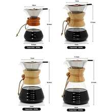 600ML Cafetera De Vidrio Reutilizable,Juego De Cafetera Pour Over Con Filtro De Acero Inoxidable 304, Cafetera De Goteo Manual, Para Cafetería Bar Hogar Oficina Camping - 400 ml - Ver 7