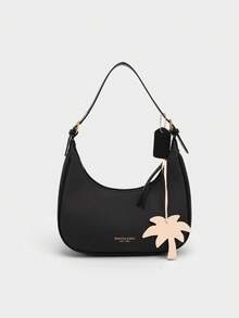 1pc Solid Color PU Leather Shoulder Bag For Women, Versatile Crossbody Bag For Commuting, Adjustable Shoulder Strap - Black - View 7