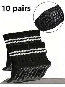 10/5/3/1 Pares Meias de Ioga Femininas, Meias de Ioga Femininas Até a Panturrilha, Meias de Ioga Até a Panturrilha para Esportes ao Ar Livre e Pilates, Antiderrapantes para Corrida, Fitness, Pular Corda, Dança, Pilates - Multicolorido - Visão 26