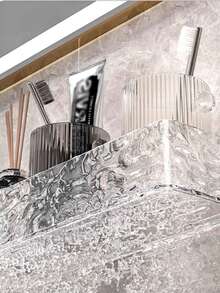 New Luxury Bathroom Shelf, Waterwave Acrylic Wall Mounted Storage Rack, No Drilling Required - Multicolor - View 13