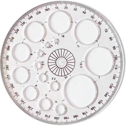 Round Protractor Measuring Ruler 360 Degree Protractor And Circle Maker Durable And Clever Protractors Technical Drawing Plies Writing And Correction Plies Clear One Size
