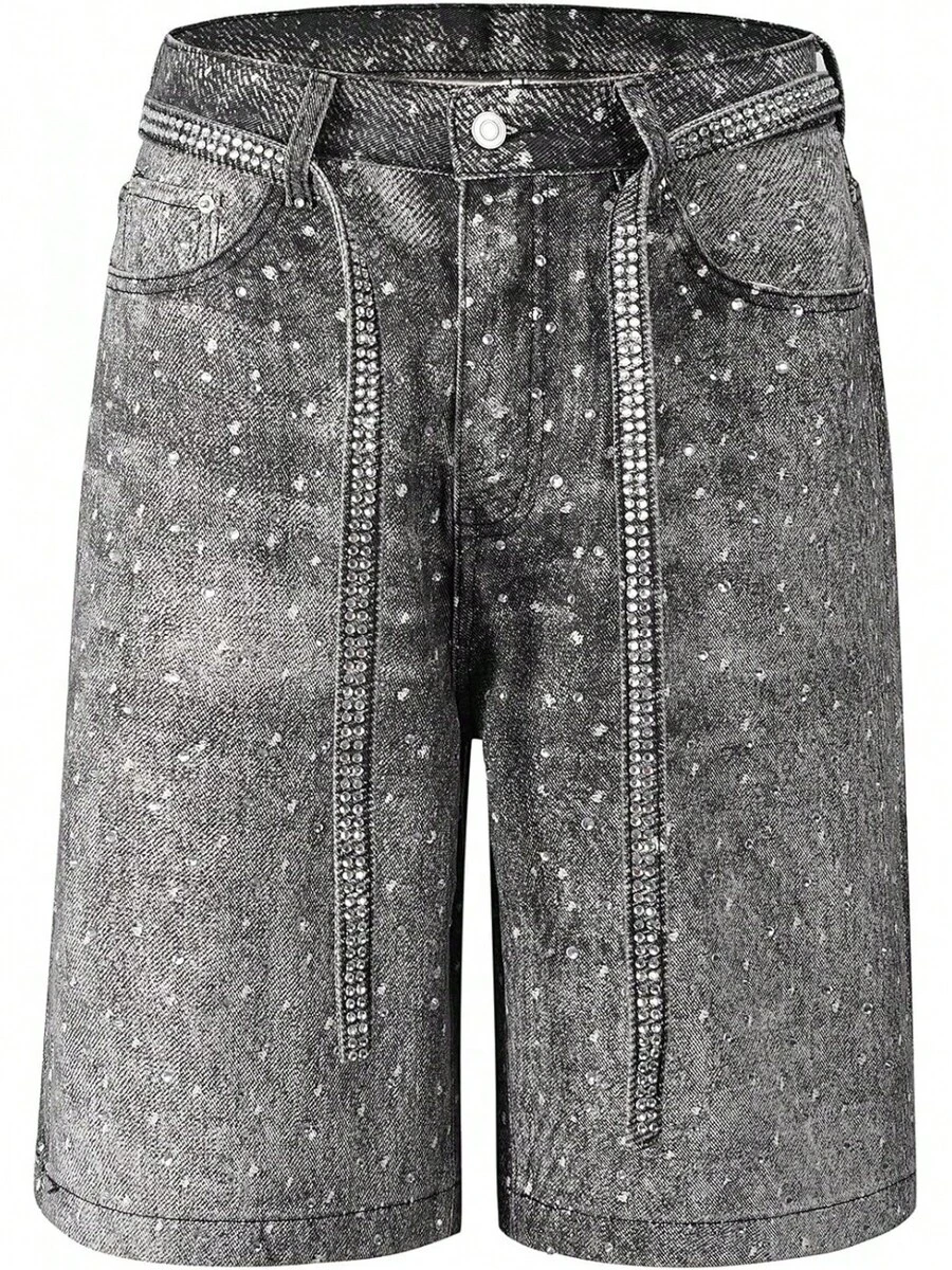 Y2K Baggy Jeans Shorts Wide Leg Washed Shorts Grunge Ripped Bermuda Jorts Hop StreetwearA Valentine's Day WGZU - 黑色 - 查看 1