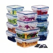 GHQ 24-Piece  (12 Boxes + 12 Lids) With Lid-Sealed Food Storage Containers - Kitchen Storage Boxes, Transparent Meal Preparation Containers, Suitable For Leftovers, Refrigerators, And Food Cabinets - C - Xem 1