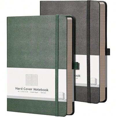 AHGXG Graph Paper Notebook 2 Pack - A5 Grid Paper Notebook/Journal Hardcover With 384 Pages, 120gsm Thick Graph Paper, Grid Paper For Math & Science Students 5.75'' * 8.38''