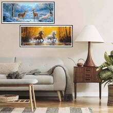 Yomiie 2 Pack Large Diamond Art Kits For Adults, Deers & Horses Diamond Painting Art Animals DIY Full Round Drill Kits, Rhinestone Diamond Crystal Craft Canvas Home Wall Decor 31.5x11.81 Inch - 鹿與馬 - 查看 4