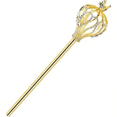 Cetro real de de imitacin, varita de hadas, reina, rey, accesorios para disfraces, cetros, accesorios para desfiles, bodas, fiestas, oro