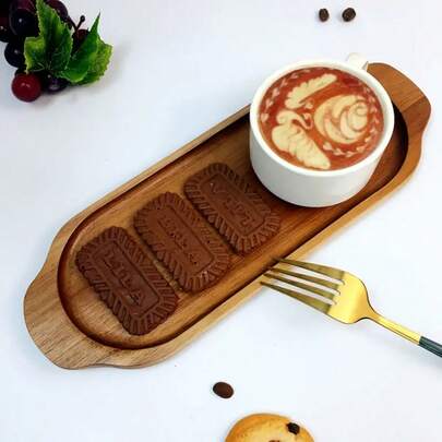 Wooden Food Tray, Wooden Serving Platter, Tray, Plate, Wooden Tray, Food Tray, Breakfast Tray, Snack Plate, Cake Tray, Decorative Tray, Suitable For Birthday, Party, Home Entertainment | Can Be Used To Hold Snacks, Cakes, Desserts, Fruits, Milk, Suitable For Home And Restaurant Use