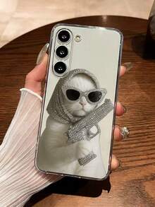 1个透明猫咪彩绘加厚防摔保护手机壳，兼容三星Galaxy S26/S26PLUS/S26 Ultra、S25/S25PLUS/S25 Ultra、A17/A07/A16/A36/A26/A56/A50/A12/A32/A52/A72/A51/A21S/A13/A14、S24/S24PLUS/S24Ultra、S22/A52/A53/A54/A55、S23、11/12Pro/12/12X/13Pro/14Pro/15Pro、Redmi 10/9/Note9/12c/Note11pro/Note8Pro - 彩色 - 查看 1