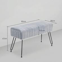 Upholstered Faux Leather Sofa, Dimensions 82 X 30 X 47 Cm, Grey, With Metal Legs, Ideal For Hallways, Bedrooms, Living Rooms, Etc. - Grey - View 5