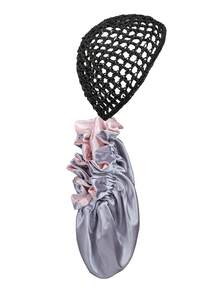 2 In1 Wrap Cap Bonnet Reversible,Adjustable Hair Wrap Cap Nettie Band Net, Double Layered Long Hair Silk Press Set Braid Bonnet For Curly Hair Care - Multicolor - View 14