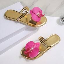 Sandalias planas para mujer, sandalias de playa, de piel de PU, sandalias de mujer de metal puro, playa, primavera verano, nuevas sandalias de playa casuales versátiles con perlas, resort de playa, sandalias de mujer de piel de PU, playa al aire libre, sandalias de primavera verano, sandalias de mujer, sandalias de verano para mujer, zapatos de verano, sandalias elegantes para mujer, ropa casual de negocios para mujer, sandalias de verano para mujer, zapatos elegantes para mujer, ropa de verano, ropa casual de negocios para mujer - Dorado - Ver 3