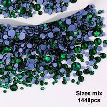 SS6 2mm-SS12 3mm，1440颗/包；SS16 4mm，720颗/包；SS20 4.8mm，360颗/包；SS30 6.4mm，288颗/包；圆形平底玻璃水晶水钻，多色水晶宝石，DMC热熔珠，适用于DIY美甲、服装、包包、鞋子、工艺品、闪亮美甲贴纸装饰