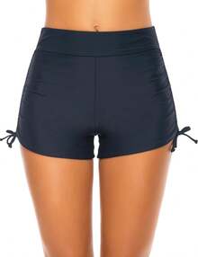 Women's Swim Shorts High Waisted Bathing Suit Bottoms Swimsuit Shorts Swimwear Bikini Board ShortsA Valentine's Day SAOI - 深灰色 - 查看 6