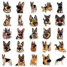 50张德国牧羊犬卡通动物贴纸，适用于笔记本、计划本、剪贴簿 - 彩色 - 查看 5