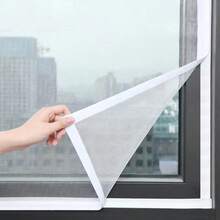 1pc Mosquito Nets For Window,Anti-Mosquito Window Screens,Mesh Anti Insect Air Tulle Invisible Black Fiberglass Mosquitoes And Flies,Simple Detachable Window Screen, No-Drill, Hook And Loop-Attached Screen Mesh - White Net With White Edges - View 97