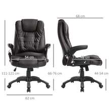HOMCOM Massage Chair, Office Chair, Executive Chair, Gaming Chair With 6-Point Vibration Massage, Heating Function, Upholstery - Black - View 3