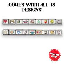 Complete Italian Charm Bracelet Set With 18 Customizable Charms - CutePal's - View 10