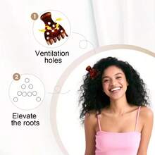 3个装卷发及浓密发质专用发夹，带空心爪夹的蓬松发根提升器 - 复古椭圆形发爪夹，增加发量，打造蓬松大波浪发根 - 彩色 - 查看 5