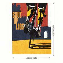 Framed 1pc Retro Cycling "Shut Up Legs" Quote Canvas Wall Art - Sports Stylish Themed Print, Stylish Home Decor, Ready-To-Hang For Living Room & Leisure Space - Framed - 查看 6