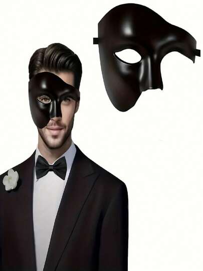 Máscara Facial Masculina - Acessório de Fantasia de Mascarada, Artesanato Requintado, Elegante para Festas, Casamentos, Adequado para Carnaval