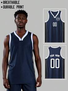 Unisex Basketball Tournament T-Shirt - Breathable & Quick-Dry For Spring/Summer, Customizable With Logo/Name/Number, Team Training Jersey - Royal Blue - View 1