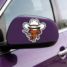 Cowboy Revolver Car Sticker | Showcase Your Hardcore Attitude! Suitable For Car Hood, Fuel Tank Cover, Rearview Mirror, Personalized Car Decal - A - View 3