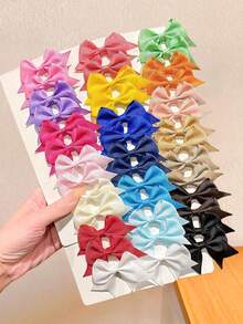 20pcs/Set Colorful Bowknot Hair Clips - Suitable For Girls And Women, Bright Colors, Exquisite Design, Great For Daily Hairstyles, Parties, And Photos, Wear Them And Shine!, Claw Clips, Hair Slide, Hair Barrettes, Hair Accessories For Women, Head Accessories - Multicolor - View 2