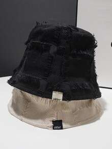 1顶复古毛绒宽檐格子渔夫帽，可折叠可水洗，男女通用，四季皆宜 - 彩色 - 查看 2