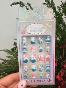 24张/盒 可爱卡通美甲贴纸，防水彩色美甲贴花，派对礼品，生日礼物 - 彩色 - 查看 47