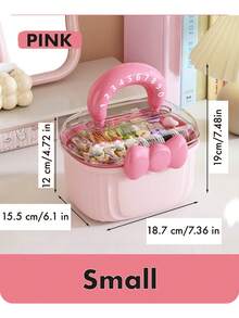 1个大号透明双层收纳盒，带分隔板，便携防尘，适合存放发夹、发带 - 粉色/紫色/红色/蓝色，是送给女性和女孩的理想礼物，适合返校、节日、情人节等场合。 - 彩色 - 查看 15