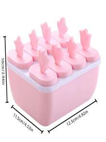 1 件 8 腔冰棍模具，DIY 冰淇淋、冰棍、冰棍制作器，随机棍棒样式 - 粉色 - 查看 3