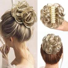 Hair Clip-On Bun Wig, Messy Updo, Voluminous Bridal Curls Updo, Synthetic Fiber Wig, Hairpiece, Hair Clips, Hairpins, Hair Bun, Hair Accessory Tools, Wig - Multicolor - View 12