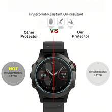 4片装9H硬度钢化玻璃屏幕保护膜，适用于vivoactive 3/4/4S，防气泡、防刮花、防指纹、高清晰度 - 4pcs透明 - 查看 3