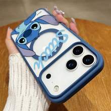 Disney Stitch Cartoon Print Phone Case, Compatible With IPhone17 Pro Max/17 Pro/17 Air/17/16/15/14/13/12/11/X/XS Pro/Pro Max Series. A Great Everyday Use And Gift. Also Suitable As A Christmas Stocking Gift For Your Girlfriend. - Màu xanh lam - Xem 6