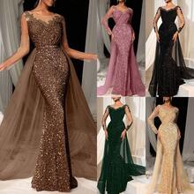 Women's Ball Gown Long Dress Elegant Fashionable Long Lace Party Evening Dress - 粉色 - 查看 10