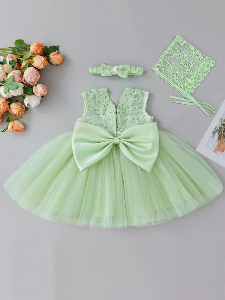 Baby Girl 0-2 Years Old Mint Green Lace Dress Set, Flower Girl Wedding  Dress, 1st Birthday Party Tulle Skirt Outfit, Pageant Gown - Product Video