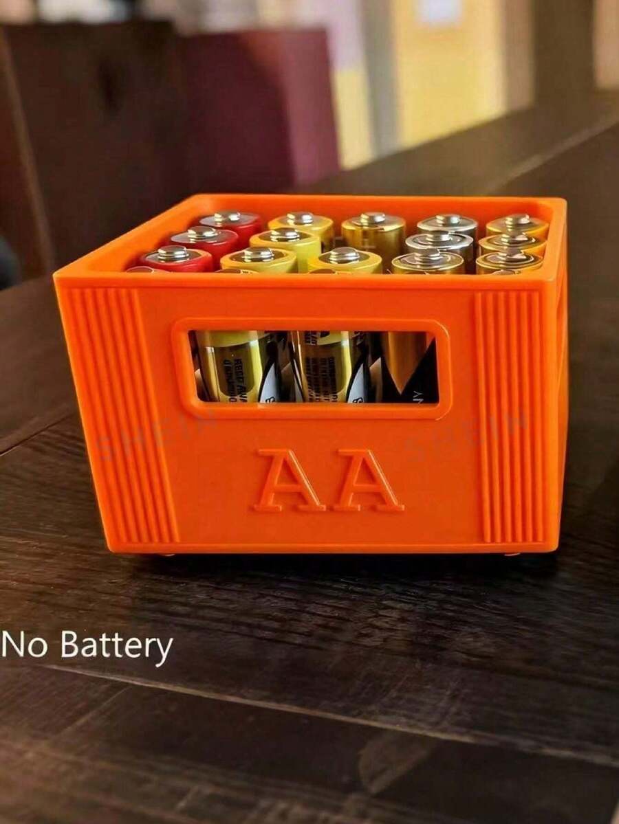 1个3D打印AAA/AA电池收纳盒 - 高容量，30/20个隔层，耐用塑料材质，适合家居装饰、圣诞节和万圣节礼物、电池整理盒 | 装饰性电池盒 | 可堆叠设计 - 彩色 - 查看 1