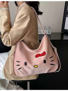SANRIO Hello Kitty 2025秋冬新款托特包 - 时尚百搭通勤可爱卡通斜挎单肩包，大容量宽敞手提包，采用优质耐磨面料。完美适用于办公、日常出行和周末郊游，百搭的卡哇伊卡通细节，是情侣和时尚达人的理想时尚配饰。 - 彩色 - 查看 14