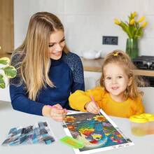 GDYEEH DIY Parrot 5D Diamond Art Painting Kit, Flowers Full Round Drill Sparkling Diamond Painting Picture, Moon Light Diamond Painting Art Craft Kits For Adults Beginners, Home Wall Decor 12x16inch - USGD008 - 查看 5