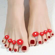 8 Silicone Petal Nail Separators - Black Petal Toe Separators, Women's Nail Care Tools, Daily DIY Design, Durable Stickers - 白色珍珠 - 查看 12