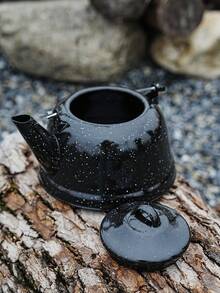 1pc Enamel Coffee/Tea Pot, Hand Drip Pot, Large Capacity, With Handle, Narrow Spout, Can Be Used As Oil Pot, Cooking Pot, Household Pot, Suitable For Electric Stove And Gas Stove To Brew Coffee Or Tea, Essential For Back To School, Camping - Multicolor - View 3